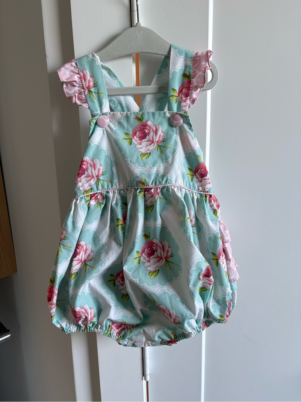 Floral Bubble Romper - Pink & Mint